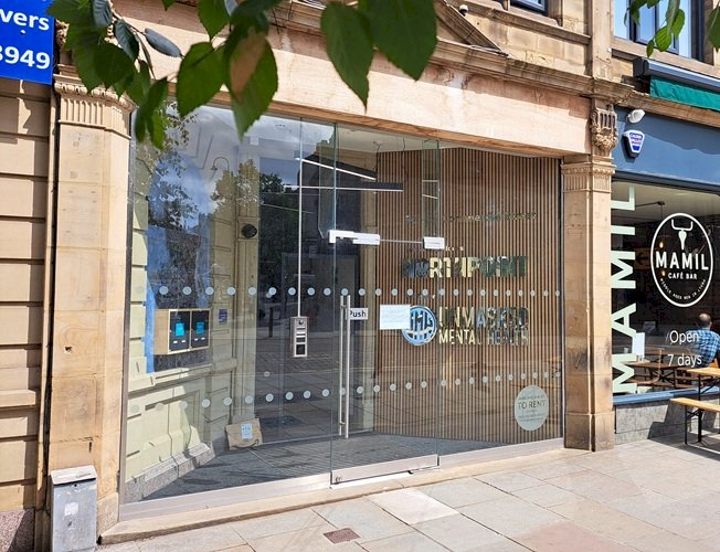Photo of the glass frontage of the Unmasked premises.